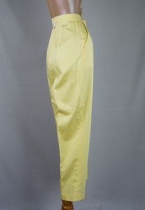 60s Bright Yellow Perma Press High Waisted Slacks NOS by Loomtogs - Fashionconstellate.com