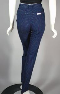80s Dark Denim Pinstripe Jeans High Waist Skinny By Sergio Valente - Fashionconstellate.com