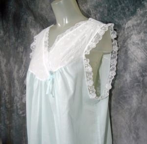 1960s Plus Size Perfect Summer Nightgown, Deadstock Lingerie, Sleep Cool in Breezy Batiste - Fashionconstellate.com