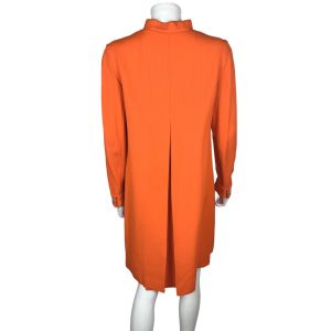 Vintage 1960s Orange Dress Michel Pelta for Renee Farell Paris 1967 Size M - Fashionconstellate.com