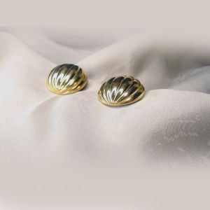 1980s Monet Classic Gold Tone Clip On Earrings Minimalist Jewelry VFG - Fashionconstellate.com