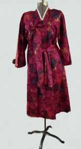 Magnificent MCM 1950's-60's Handmade Silk Damask Korean Hanbok Coat & Matching Purse Set 