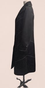 1960's Lilli Ann Knits Heavy Polyester Knit Coat W/Chevron Topstitching Mod Design  - Fashionconstellate.com