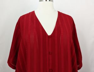 90s Nightgown Red Semi Sheer Stripe by Lane Bryant Intimates | Vintage Women's 22/24 - Fashionconstellate.com