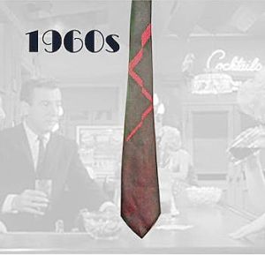 1960s Thin Necktie Atomic Sharkskin Tie, VFG Dark Academia