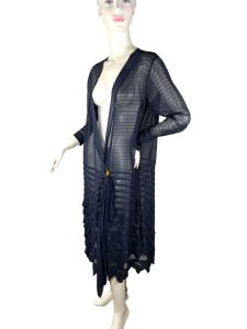 1920s sheer silk chiffon wrap dress with scalloped skirt  - Fashionconstellate.com