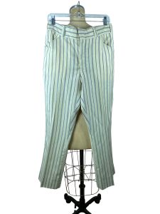 1970s striped pants blue and cream Size 34/30