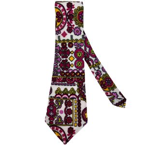 Vintage 1960s 70s Mod Tie Wild Colourful Necktie