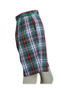 50s Red, Green and White Plaid Bermuda Shorts, W26 - Fashionconstellate.com