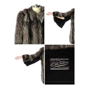 Silver Fox Coat Jacket Vintage 1940s Huge Shoulders Stunning Large  E.DiFulvio Furrier - Fashionconstellate.com