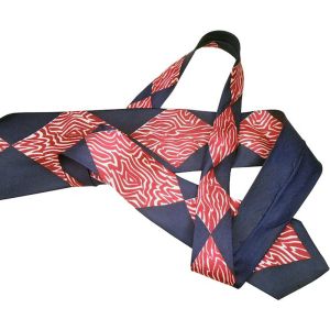 1940s Silk Necktie Navy & Red Mid Width Tie With Funky Abstract - Fashionconstellate.com