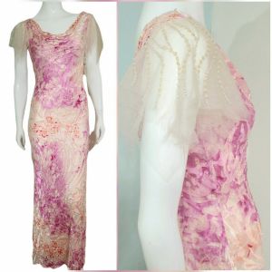2000s Deadstock DIANE FREIS retro 30's Silk Gown Dress