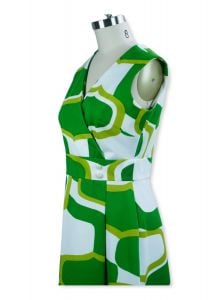 60s Green and White Abstract Knit Dress by Rontirri - Fashionconstellate.com