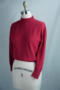 50s Ruby Red Long Sleeve Pullover Sweater