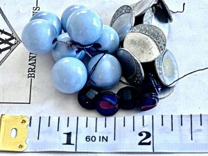 Antique Button Lot Jet Black Glass Blue Balls Civil War Bone Cut Steel Half Dome - Fashionconstellate.com