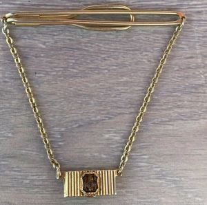 Vintage Swank Grange TIE Clip Clasp Gold tone 1940-50s  - Fashionconstellate.com