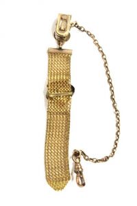 Victorian Gold Filled Mesh Poppy Flower Fob Pocket Watch Chain No Monogram 4'' - Fashionconstellate.com