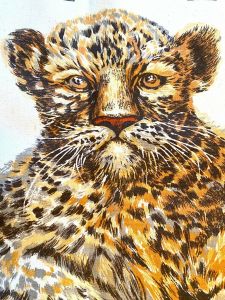 Vintage PURSE/TOTE BAG Canvas  KIT - 1970's New Leopard Cub Print Xlarge Unused