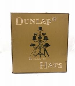 Vintage Mens Dunlap Hat Box Large Squareish w/ Insert 13 x 14