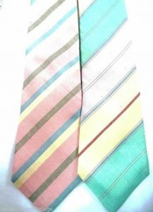 Vintage Mens Neckties Ties Neck Tie Cacharel 2 Pastels 1980s