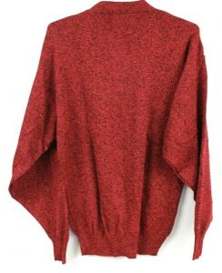 Rare VTG Mens Sweater  Indeed for Hilton M NWT 1970s Red Black Acrylic LS Henley - Fashionconstellate.com
