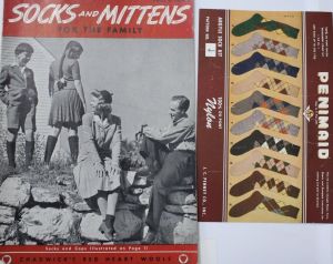 VTG Knitting Pattern Book Red Heart Socks & Mittens, Plus JC Penneys Sock Ad