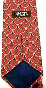 Liberty Of London Vintage Mens Silk Necktie Red Geometric Print 4'' Wide - Fashionconstellate.com
