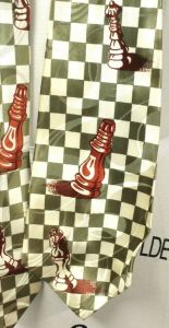 VTg “The Intellectual” Rayon Tie GUC 1950s Chess  Archdale Green Checkmate 4 3/4 - Fashionconstellate.com