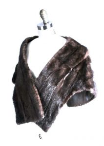Exquisite Dark Brown Natural MINK Fur Stole Shawl Cape Wrap VTG Wanamaker 