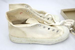 Vintage BALL BAND White HIGH TOP Sneakers NOS Girls Sz 12 1/2 1950s RARE - Fashionconstellate.com