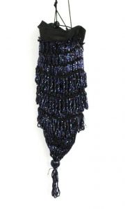 Antique Victorian Vintage WW1 Blue Carnival Bead Pouch Bag Purse Evening Bag - Fashionconstellate.com
