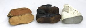 3 PAIR Antique  Victorian Childs Baby Shoes Boots Button Up Doll SHoes 4''-4.5'' - Fashionconstellate.com