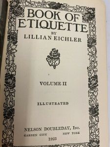 Book Of Etiquette 1923 Volume 2 Lillian Eichler First Ed. Nelson Doubleday HC - Fashionconstellate.com