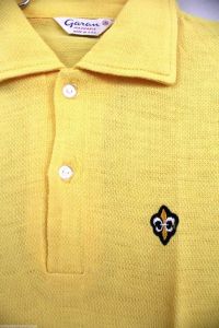 Vtg 1960s Garan Yellow Polo Shirt Cotton NWOT Cool Emblem Big Boys 18  S Mens - Fashionconstellate.com
