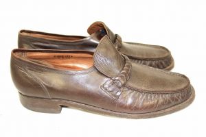 Vtg CLARKS Handmade Brown Leather Braided Slip On Loafer 1970s  Men's 11.5D - Fashionconstellate.com