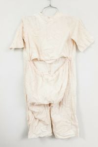 VTG 1 PC Drop Drawer Pajamas Unisex Peg Hanger 1940s WW2 Cotton pink 40 Chest - Fashionconstellate.com