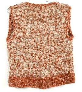 Vintage Saks Fifth Avenue Handmade Sweater Vest Italy Orange- Pink Unique Knit S - Fashionconstellate.com