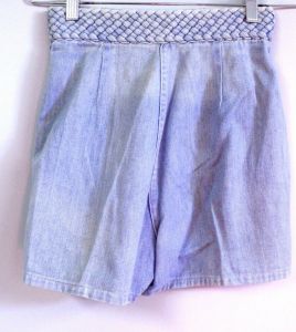 Vintage Women Jeans Denim Shorts High Waist 1980s 90s 24/2 Short Shorts Faded - Fashionconstellate.com