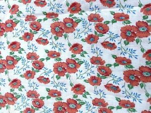 3 Matching Vintage Feedsack Cotton Fabric 30s 40s SWEET California Poppies 37x21 - Fashionconstellate.com