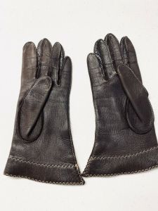 Vintage 1930s Brown Leather Gauntlet Gloves Size 6.5 Perfect Condition - Fashionconstellate.com