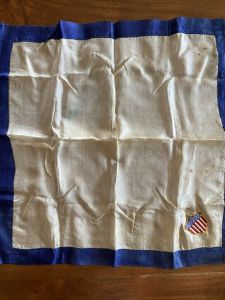 Antique Handkerchiefs Stars and Stripes & Lace Trimmed WW1 Silk Hand Embroidered