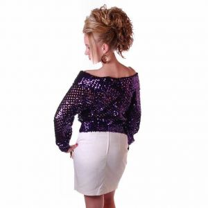 Vintage Womens  Sweater Disco Purple Sequins Partique Brand 1980S 36-38 Bust - Fashionconstellate.com