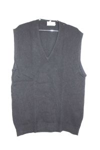 Vtg 60s Allen Solly 100% Lambswool Wool V-Neck Sweater Vest Sz. L XL 44 Black UK