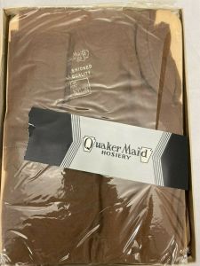 3 VTG Nylon Stockings Quaker Maid Cuban Heel Seamed Hosiery F/F Honey Almond 9 - Fashionconstellate.com