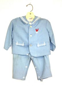 VTG Boys Peter Piper Romper Outfit ,Jacket+ Shirt 3pc,Sz 2? Nautical Theme 1950s