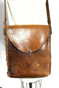 VTG Andrew Picard Shoulder Purse  Brown Leather Flap Distressed Hand Made 1973 