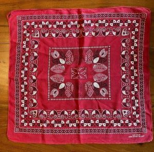 Vintage Fast Color red Bandana One Selvedge 13960 Handkerchief 20''