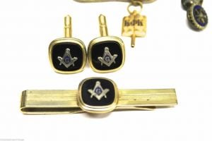 VTG Masons Masonic Lot of Jewelry Penny Tie Bar & Cuffs 12 pins+ More Penna - Fashionconstellate.com