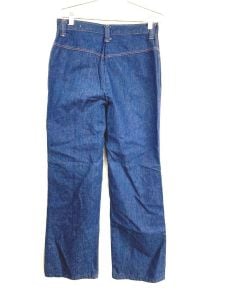 Sears Vintage High Rise Blue Denim Jeans 1960s-70s  NOS  Straight Leg 28 / 34 - Fashionconstellate.com