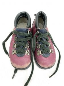 VTG 80s Toddler University Purple Leather Hiking Boots 7 Environmental Studies 